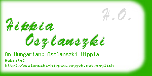 hippia oszlanszki business card